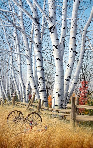 Birchtrees-in-october-egg-tempera-on-board-71-x-46-cm