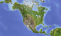 Reliefkarte Nordamerika by Michael Schmeling