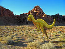 Quantasaurus Running in Desert by Frank Wilson by Frank Wilson