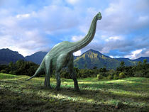 Brachiosaurus In Meadow by Frank Wilson by Frank Wilson