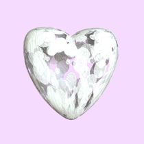 Pastel Pink - White Heart by Philip Roberts