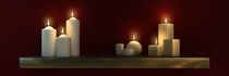 Candle lit shelf - Burgundy