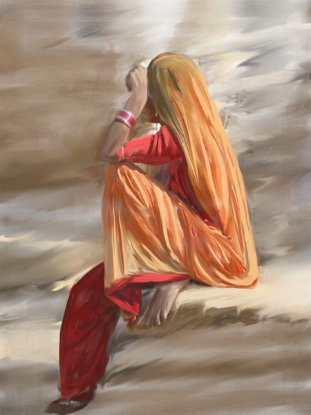 Rajastani-woman-painting