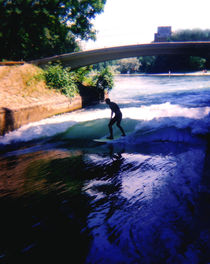 River Surfing Munich Germany by Kevin W.  Smith