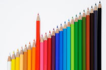 Row of colorful crayons by Sami Sarkis Photography