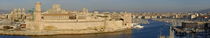 Panoramic view of Marseille's Vieux-Port on Mediterranean sea by Sami Sarkis Photography