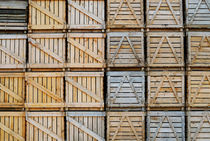 Stacks of wooden crates by Sami Sarkis Photography