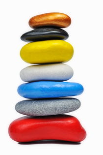 Stack of multi-colored pebbles von Sami Sarkis Photography