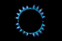 Lit blue gas ring by Sami Sarkis Photography