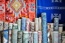 Tunisian carpets displayed in shop by Sami Sarkis Photography