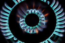 Lit blue double gas ring by Sami Sarkis Photography