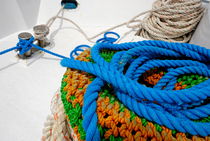 Rope stack on boat deck by Sami Sarkis Photography