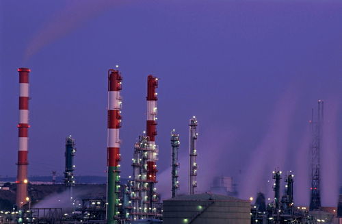 Rf-petrol-refinery-smoke-smokestacks-sunset-idy030