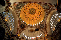 Decorated dome and windows inside the Suleymaniye Mosque by Sami Sarkis Photography