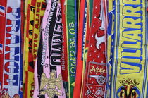European Soccer teams scarfs for sale in store by Sami Sarkis Photography