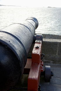 Cannon facing the sea along the ramparts of the old fort at Saint-Malo by Sami Sarkis Photography
