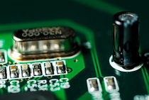 Integrated circuit on a computer USB board. by Sami Sarkis Photography