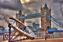 sundial and tower bridge by deanmessengerphotography