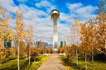 Bayterek, Astana, in autumn by Graham Prentice