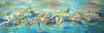 Fischschwarm in Öl gemalt von Christine  Hamm