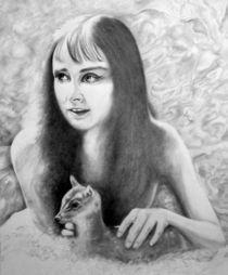 Girl with Fawn by Rob Delves