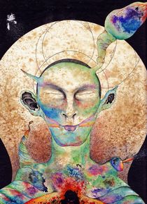 'Cosmic Human, meditating for a better WORLD.' by Friedrich W. Stumpfi