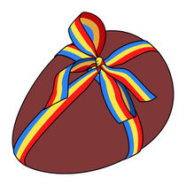 Easter chocolate egg - Colored ribbon von William Rossin