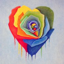 HeartRose Rainbow by Darrell Ross