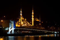 Galata Bridge and Eminonu New Mosque by Evren Kalinbacak