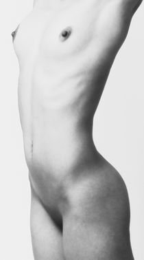 Nackter Frauenkörper in Schwarz Weiß als Poster oder Leinwandbild von Falko Follert