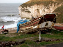 Boats at Thornwick Bay by Sarah Couzens