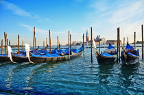 Gondolas and San Giorgio Maggiore in Venice by tkdesign