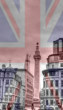 London Skyline Union Jack Flag  by David J French
