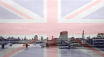 London Skyline Union Jack Flag  by David J French