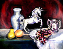 Still Life With Fruit and Unicorn von Renuka Pillai