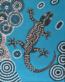 Aboriginal Art Gecko by Petra Koob