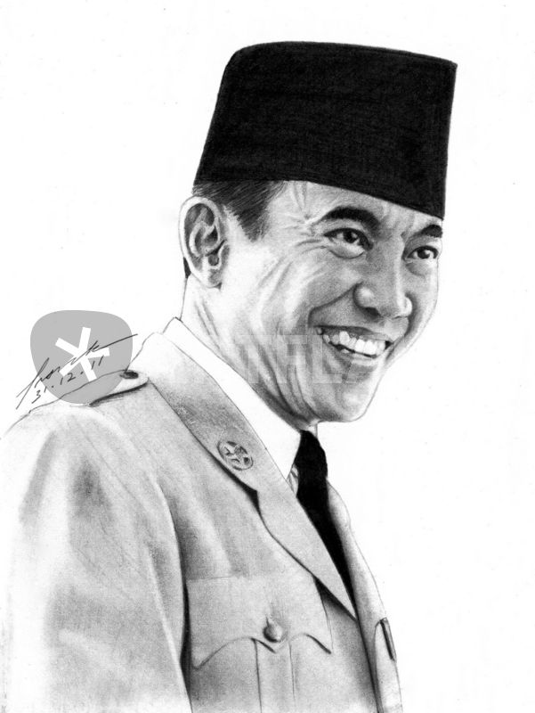  Ir Soekarno Drawing art prints and posters by frank go 
