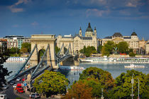 The famous Chain bridge in Budapest by tkdesign