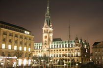 Rathaus Hamburg bei Nacht by alsterimages