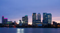 Docklands Canary Wharf sunset  by David J French