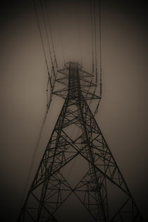 Power Pylon in fog by Lars Hallstrom