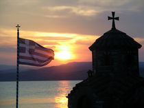 Kirche in der Abendsonne in Griechenland by Jürgen Effner