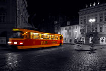 Tram at Night-Composite by serenityphotography