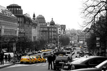 Taxis in Wenceslas Square by serenityphotography