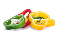 colourful sliced peppers by meirion matthias