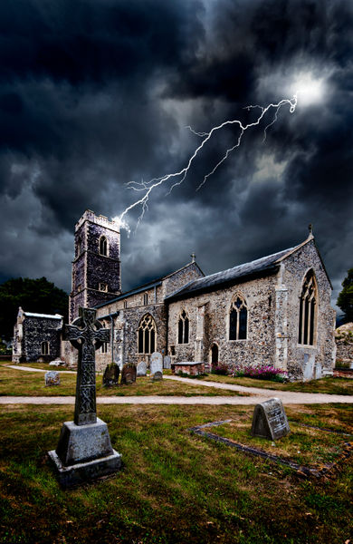 Church-lightning-strike