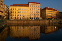 Buildings beside the Vltava River, Prague by serenityphotography