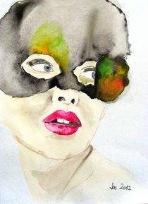  Mask In Watercolor by Jacqueline Schreiber