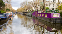 Regents Canal narrow boats by David J French