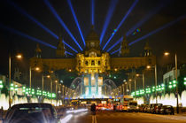Famous light show in front of the National Art Museum in Barcelona by tkdesign